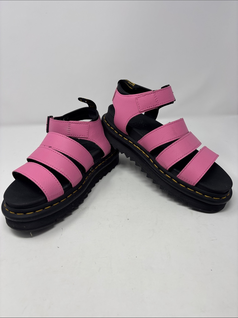 Dr Martens 8 Pink Strappy Platform Sandals